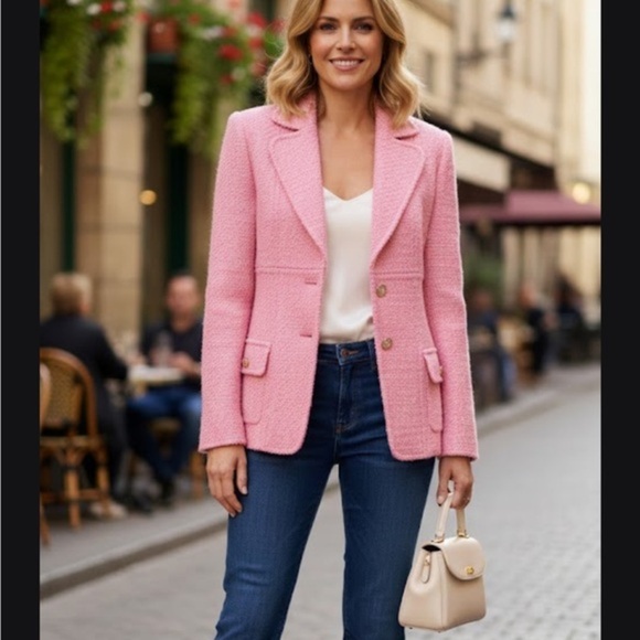 Neiman Marcus Jackets & Blazers - Neiman Marcus Pink Textured Blazer